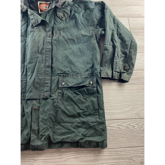 Australian Outback Collection Men Black OilSkin Drover Duster Jacket Long Coat - Picture 2 of 9